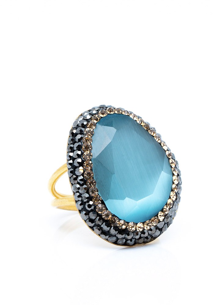 Monet ring Sizes Adaptable Colours Aquamarine