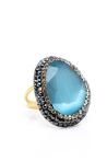 Bague Monet Tailles Adaptable  Couleurs Aigue-marine