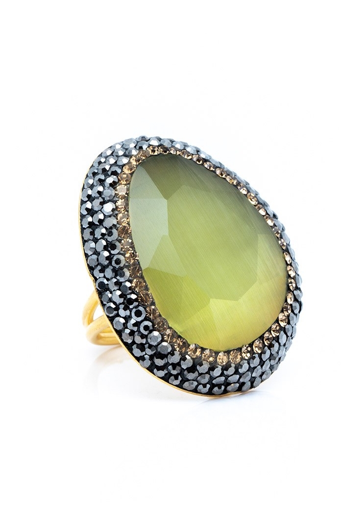 Bague Keira  Couleurs Vert Lime Tailles Adaptable