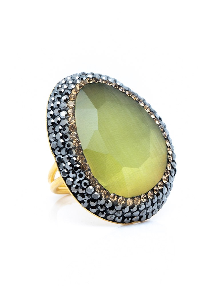 Bague Keira  Couleurs Vert Lime Tailles Adaptable