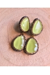 Boucle d'oreille Lily  Couleurs Vert Lime Tailles Adaptable