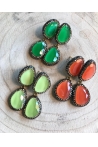 Boucle d'oreille Lily  Couleurs Vert Lime Tailles Adaptable