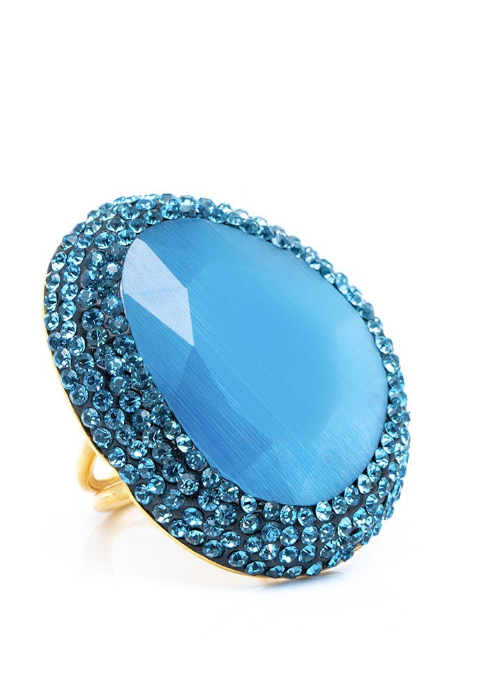 Bague Tatiana  Couleurs Bleu Tailles Adaptable