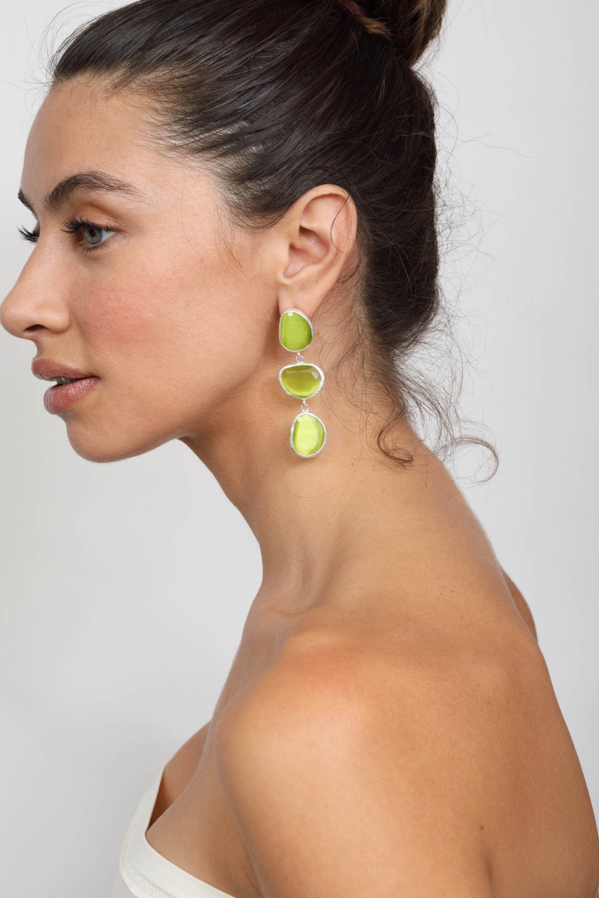 Boucle d'oreille Silver Tailles Une taille  Couleurs Vert Lime