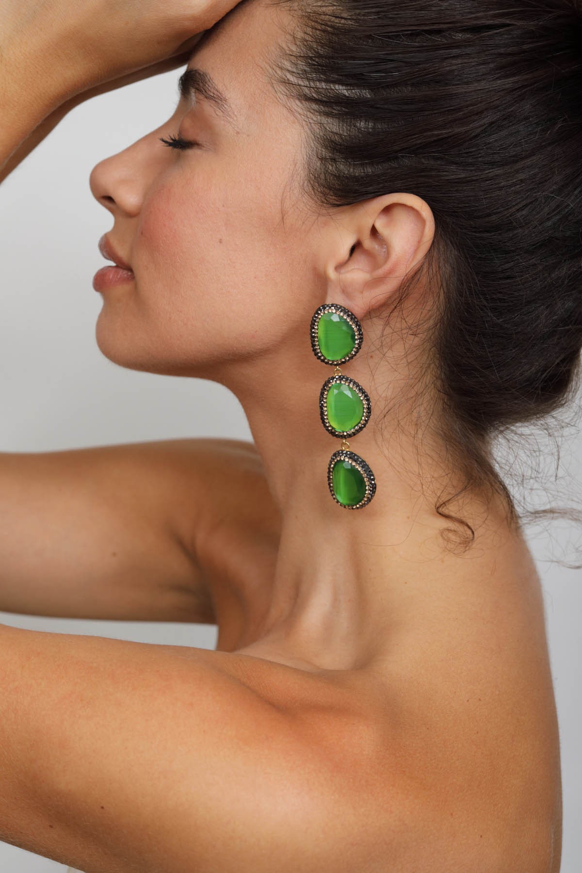 Boucle d'oreille Ella  Couleurs Vert Tailles Une taille