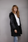 Reversible rabbit fur jacket convertible to vest Thila Sizes S Colours Black