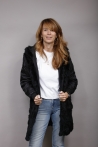 Reversible rabbit fur jacket convertible to vest Thila Sizes S Colours Black