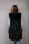 Reversible rabbit fur jacket convertible to vest Thila Sizes S Colours Black