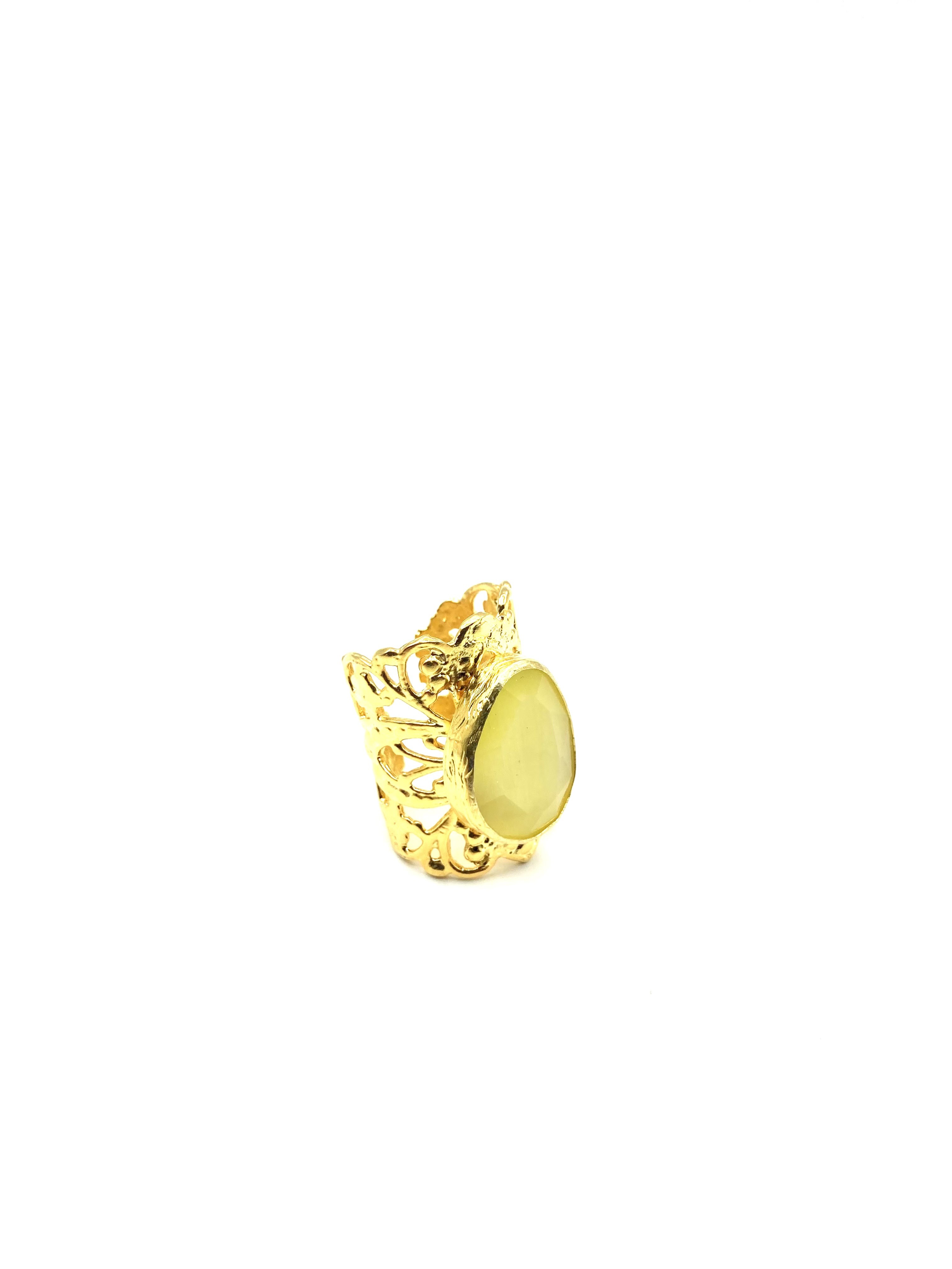 Anillo Giovanna Tallas Adaptable Colores Dorado