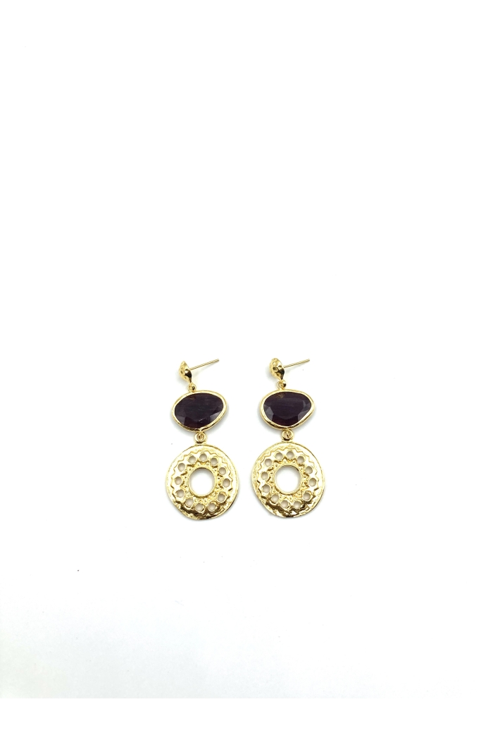 Boucle d'oreille Lila Tailles Une taille  Couleurs Prune