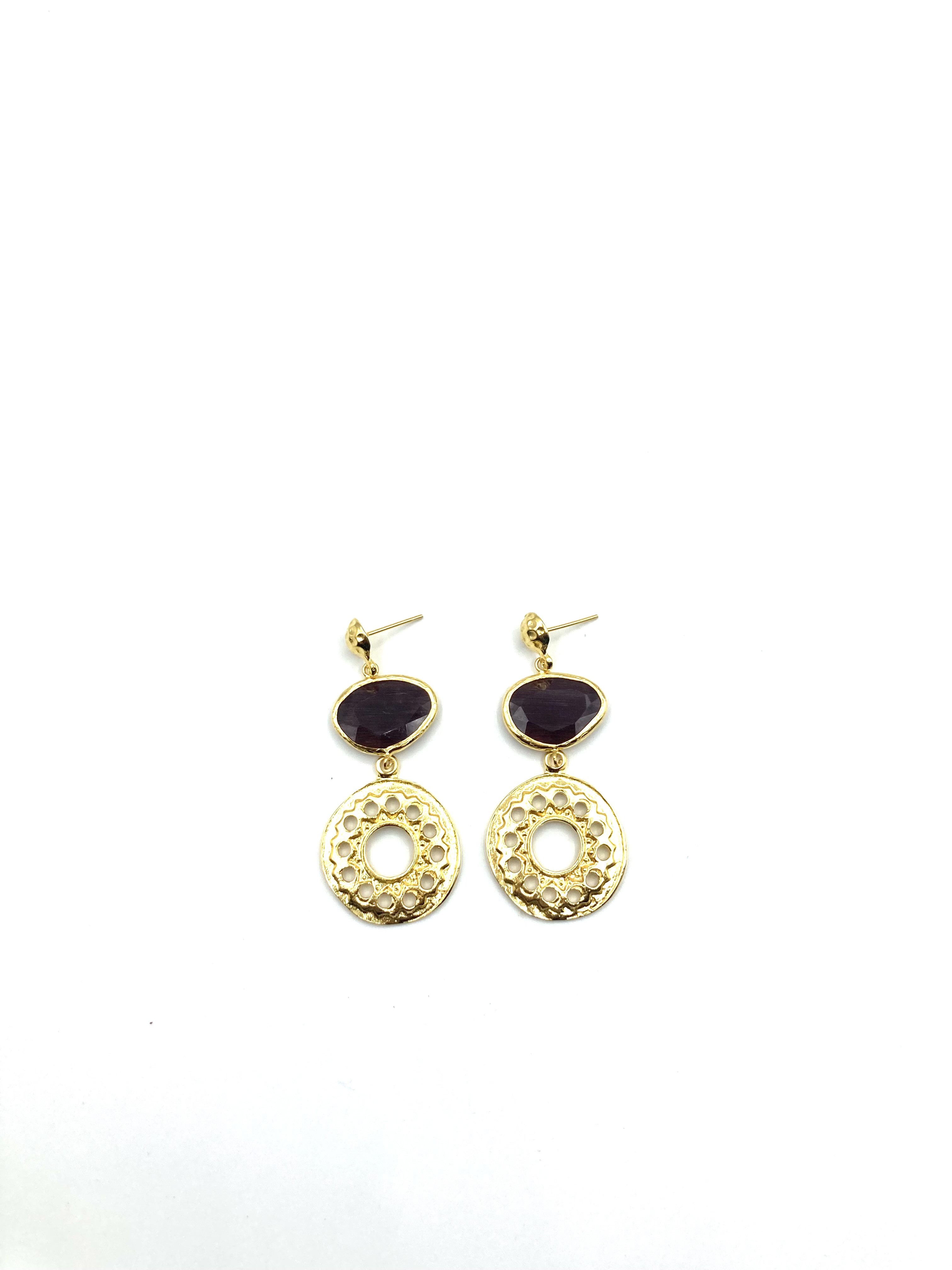 Boucle d'oreille Lila Tailles Une taille  Couleurs Prune